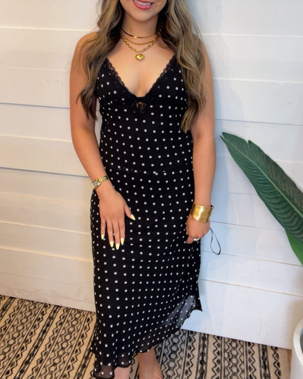 Chiffon Darling Polka-dot Skirt & Top Set
