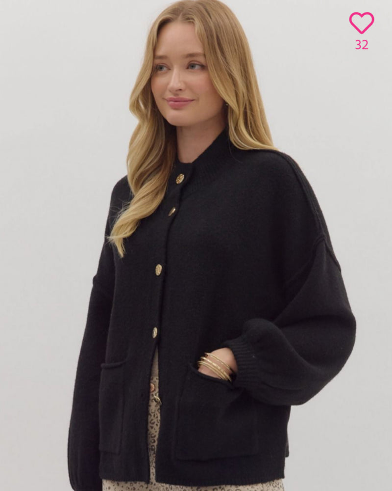Winter Affair Cardigan in Black