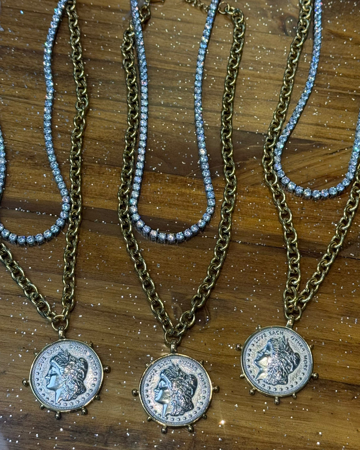 Two Toned Coin Necklace