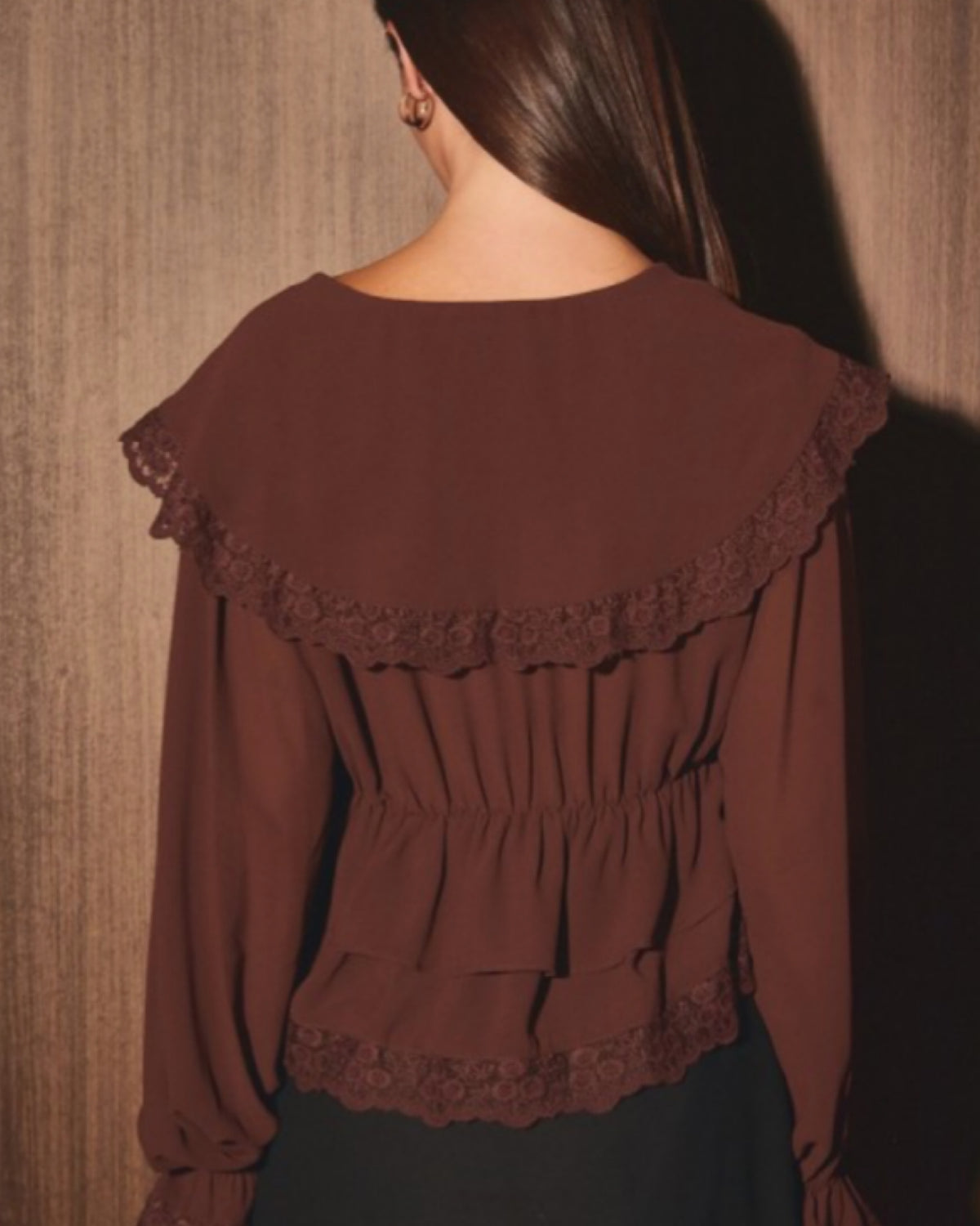 Espresso Date Ruffle top