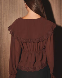 Espresso Date Ruffle top