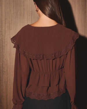 Espresso Date Ruffle top