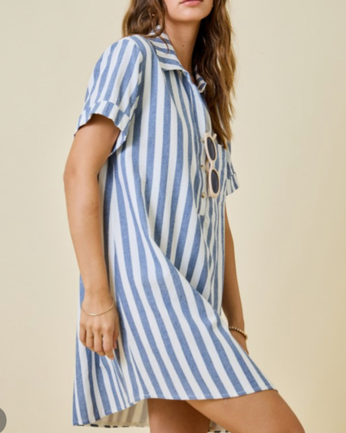 Easy Shirt Dress in Navy