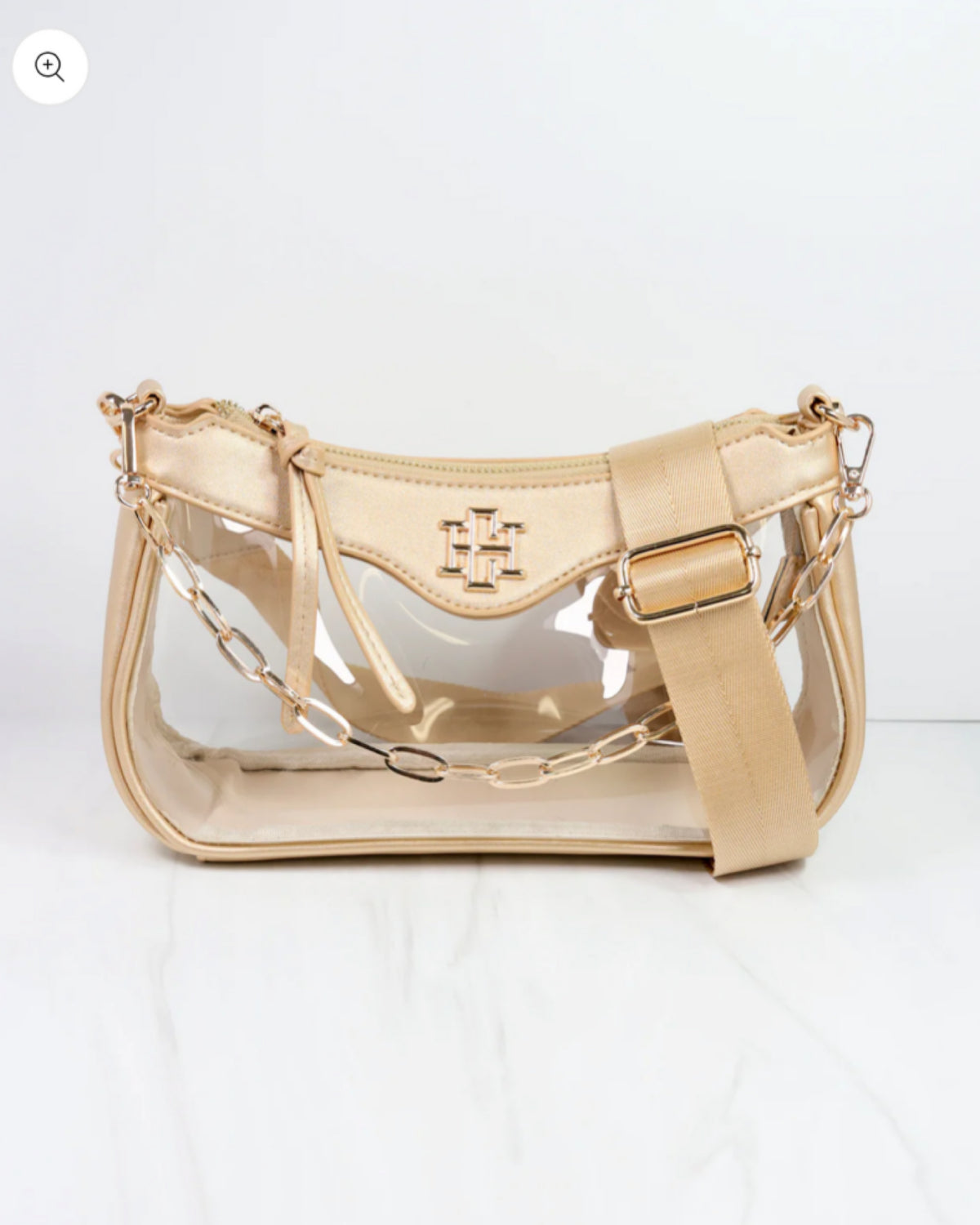 Cassidy Clear Crossbody in Champagne