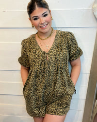 Killing’ me Leopard Denim Romper