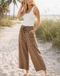 Spring Fresh Leopard Print Drawstring Pants