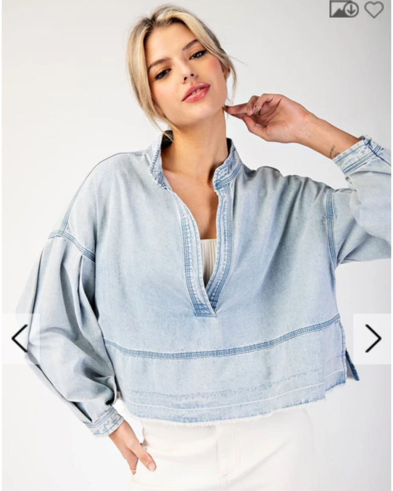 Austin Neon Lights Denim Top