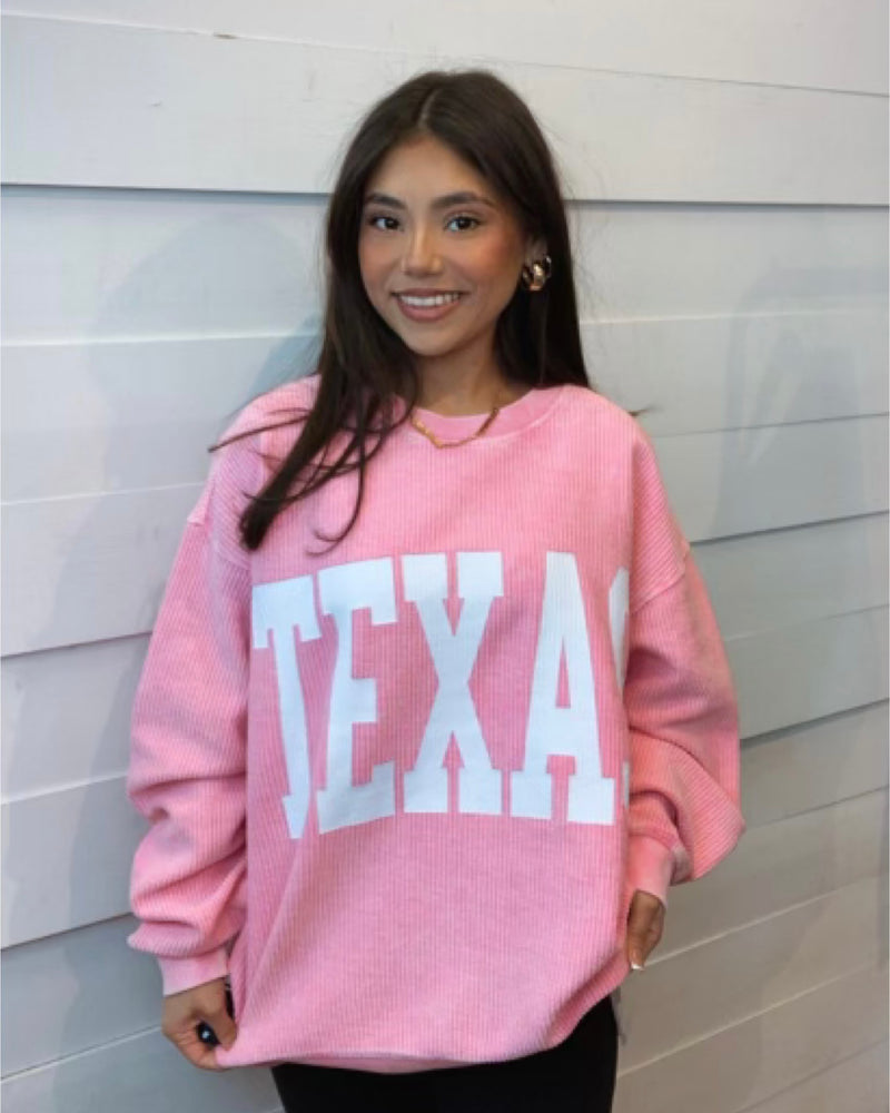 Shes like TEXAS graphic textured Sweatshirt