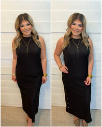 Friends Fall Gathering Dress in Black