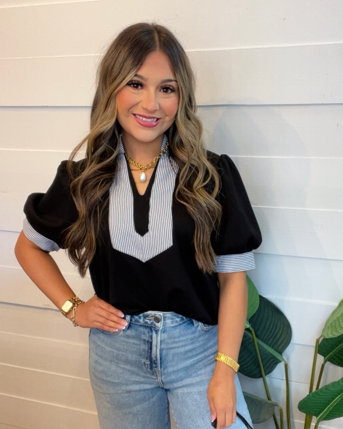 Polished Summer Blouse in Midnight
