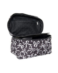 Black & White Coquette Bows Quilted Cosmetic Bags