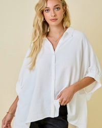Tailgate Button Down Blouse in IVORY