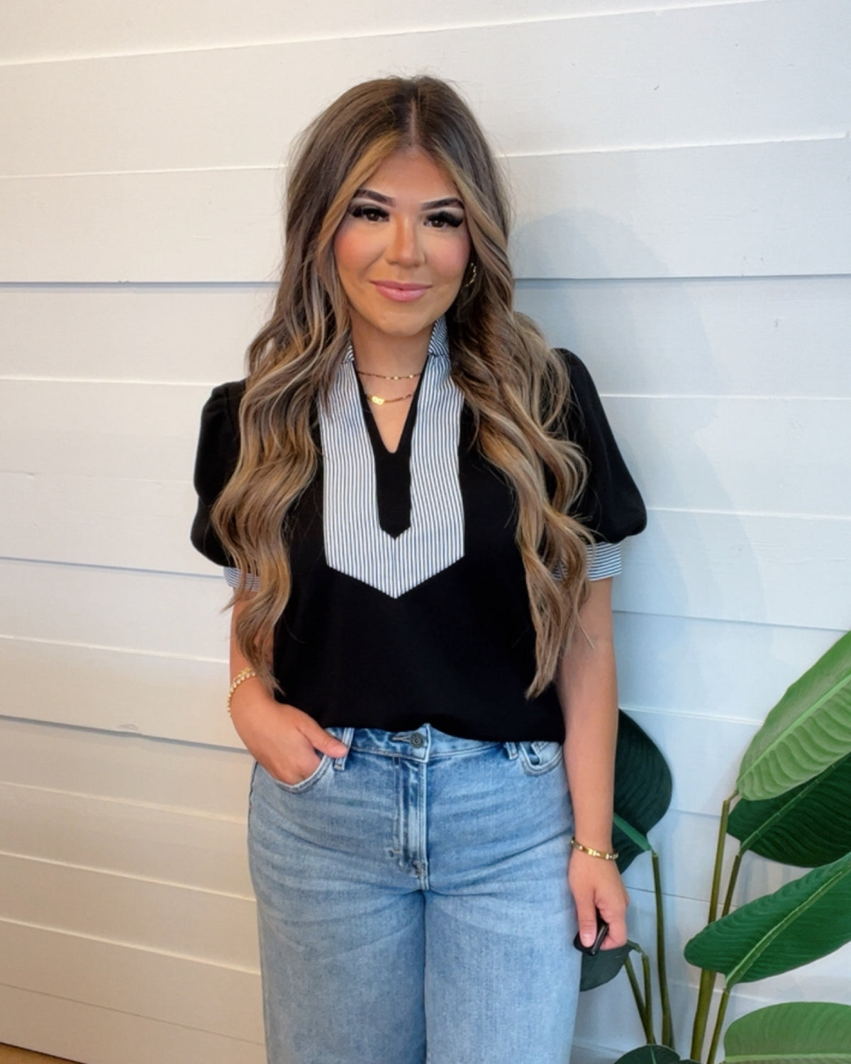 Polished Summer Blouse in Midnight