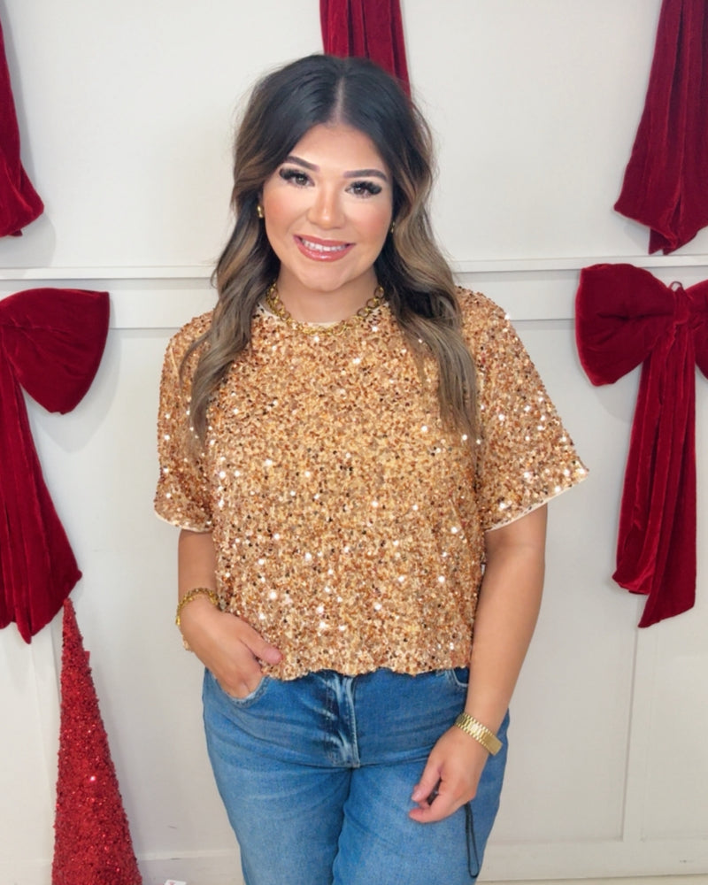 Dazzling at Rooftop Dinner Top in GOLD