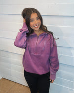 Bestie Half Zip Pullover in Purple