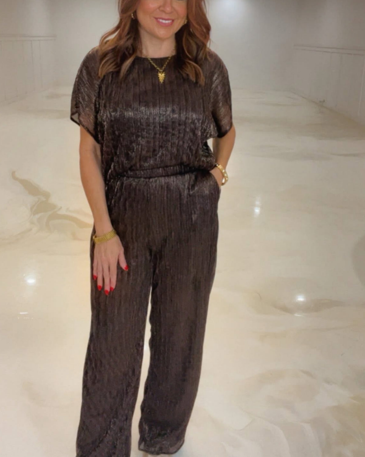 Elegant Espresso Pant Set