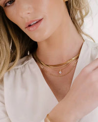 Lux Square Zirconia Pendant Multi Layer Chain