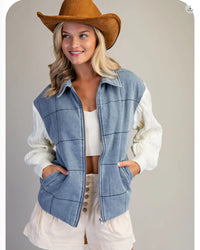 New Country Quilted Denim Jacket