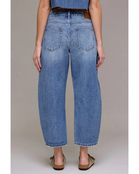 Medium Dark 25in. Inseam Crop HIDDEN Barrel Jean
