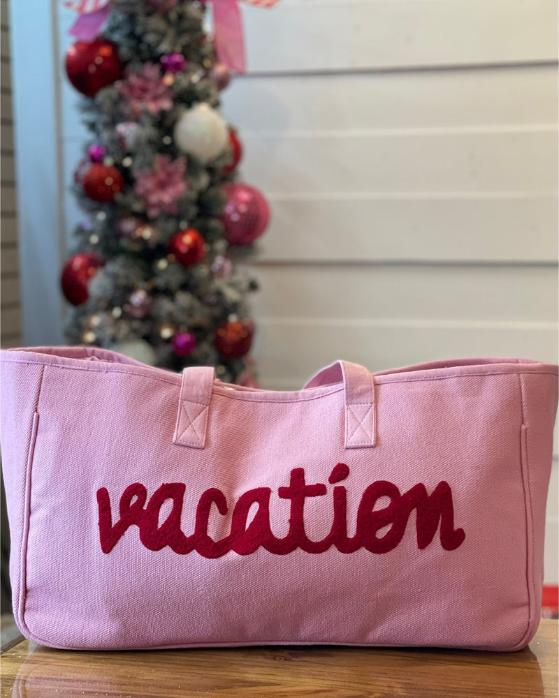 Woven VACATION Tote