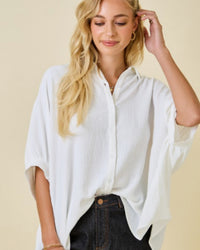 Tailgate Button Down Blouse in IVORY