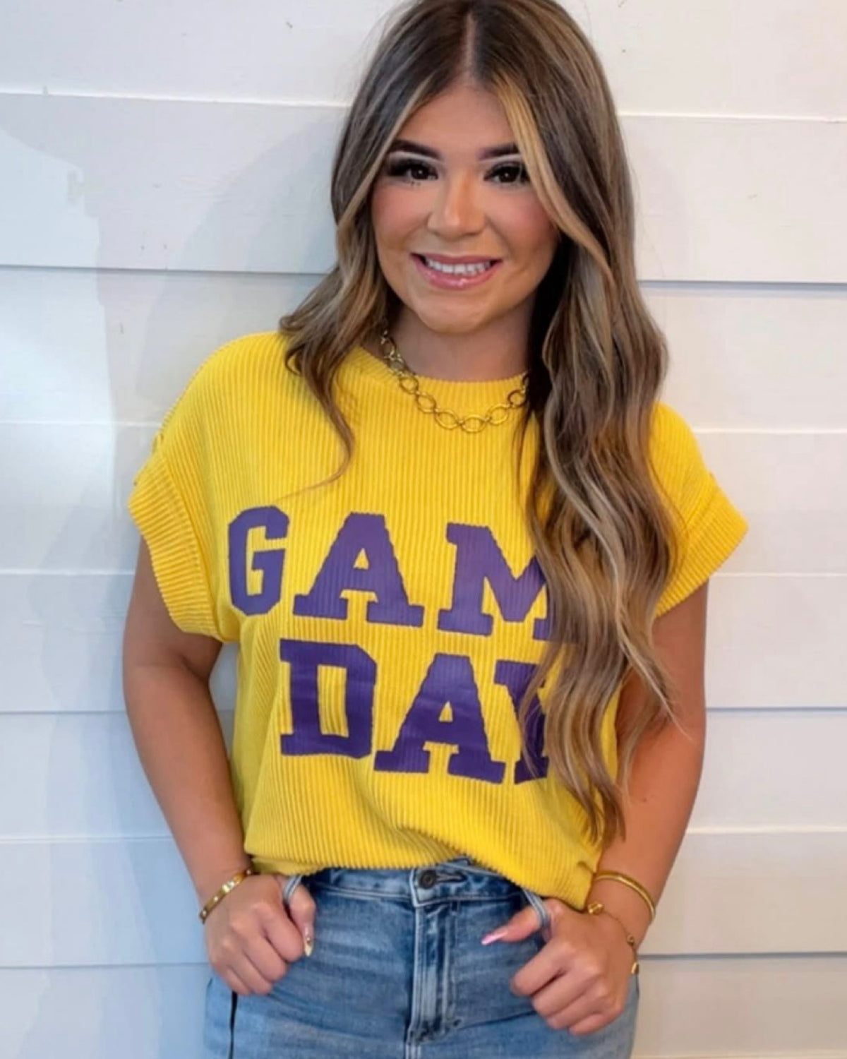 GAME DAY Ribbed Knit Top