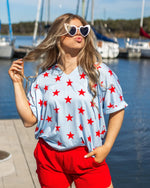 The Cara Stars in Light Blue Tee