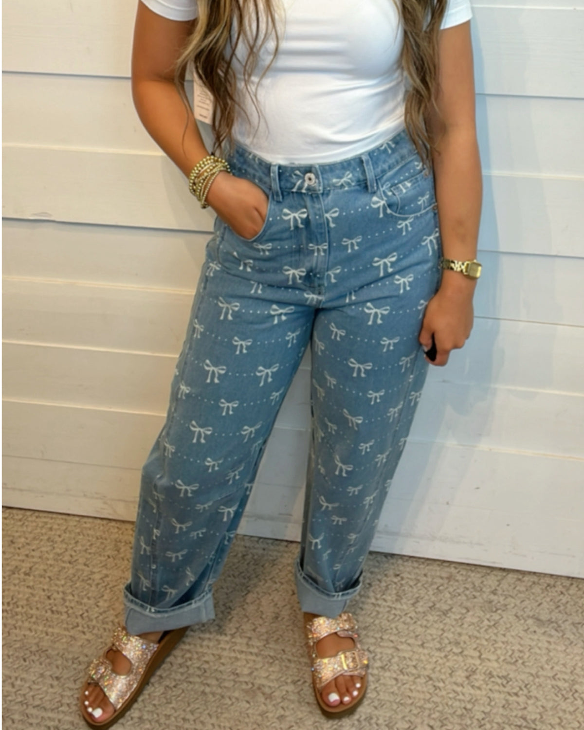 Bows & Denim Barrel Jean
