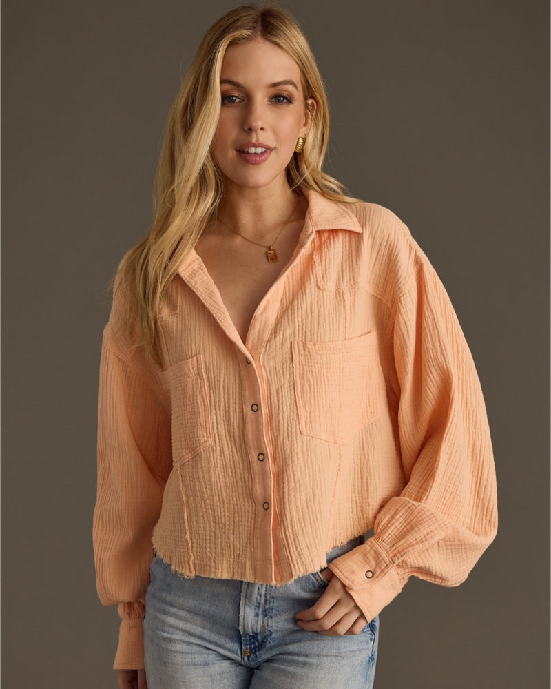 Spring Break in Cabo Gauze Button-up Top