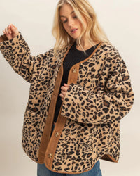 Snuggles in Leopard Teddy Shacket