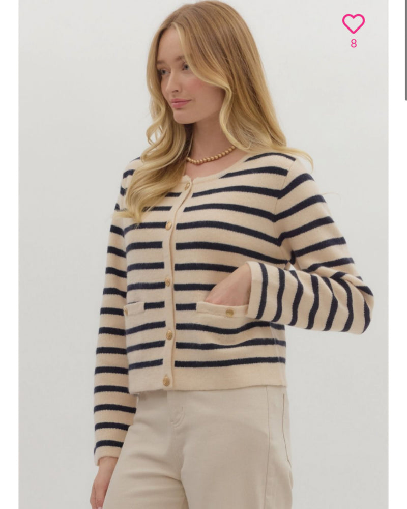 Strictly Professional Stripe Cardigan