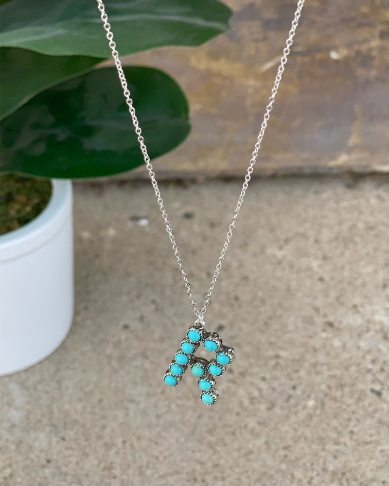 Turquoise Initial Necklace