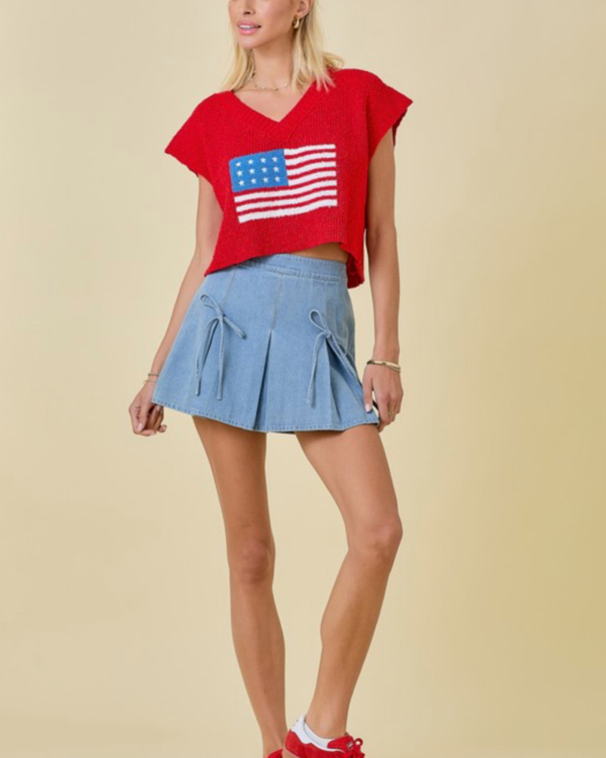 Americana Flag Fuzzy Vest