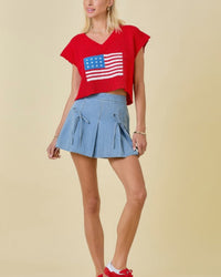 Americana Flag Fuzzy Vest