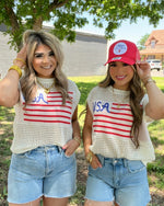 USA Flag Crochet Sleeveless