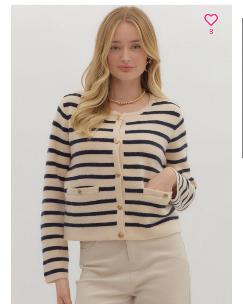 Strictly Professional Stripe Cardigan