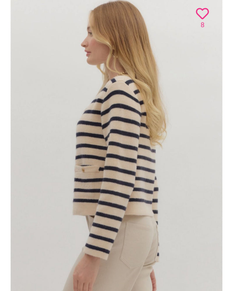 Strictly Professional Stripe Cardigan