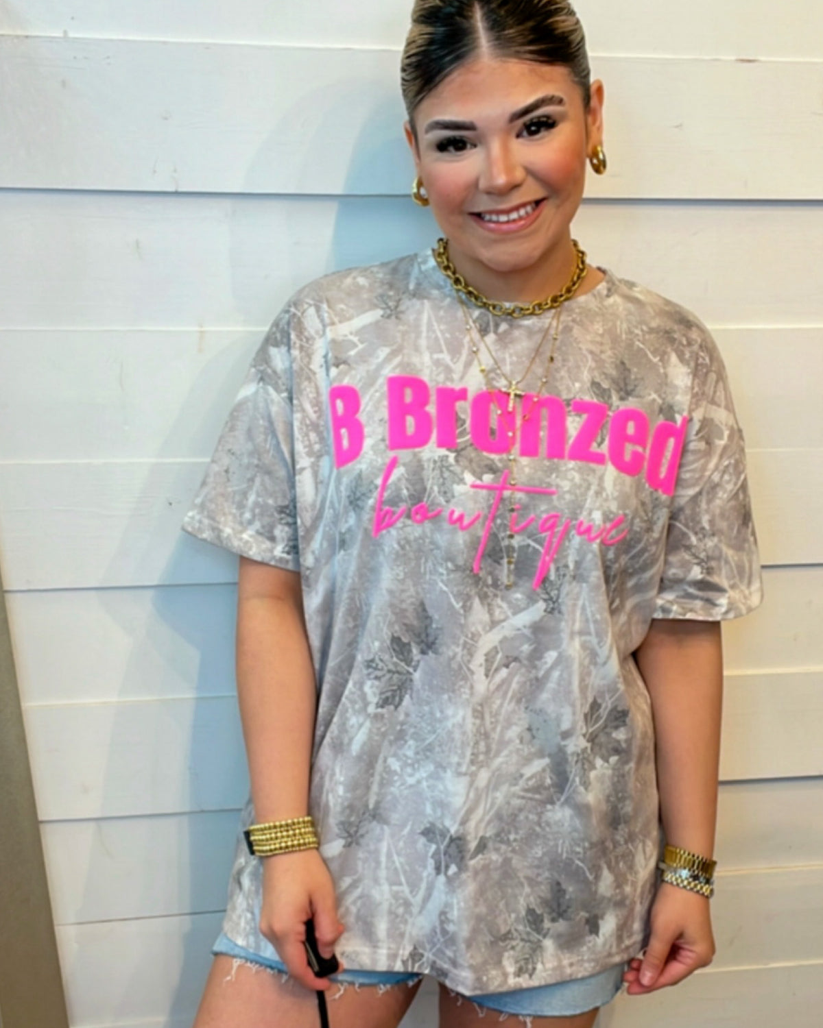 Camo B BRONZED boutique tee