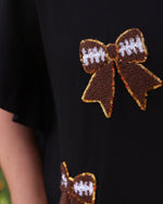 Sideline Sparkle Ruffle Top in Black