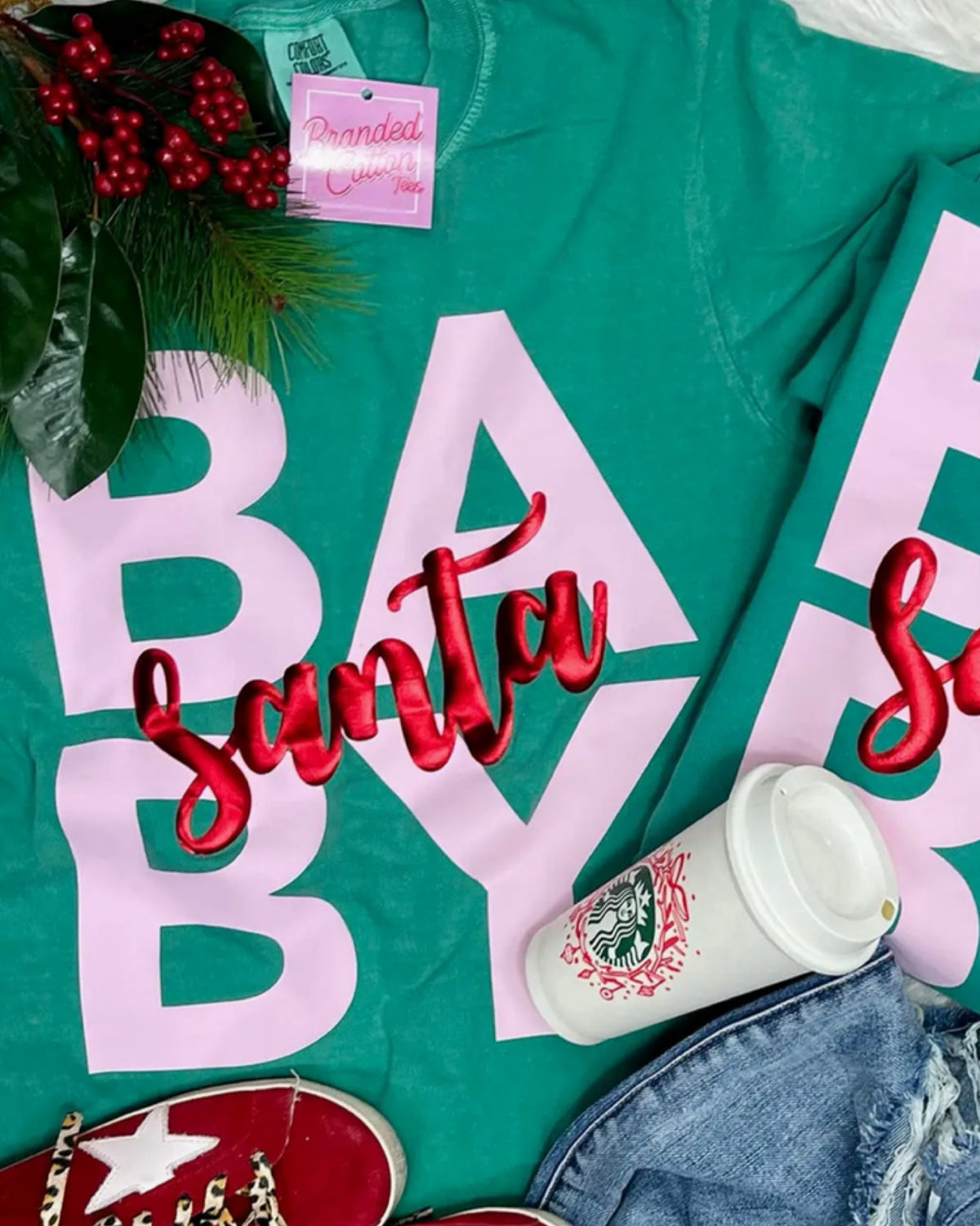 Santa Baby Metallic tee