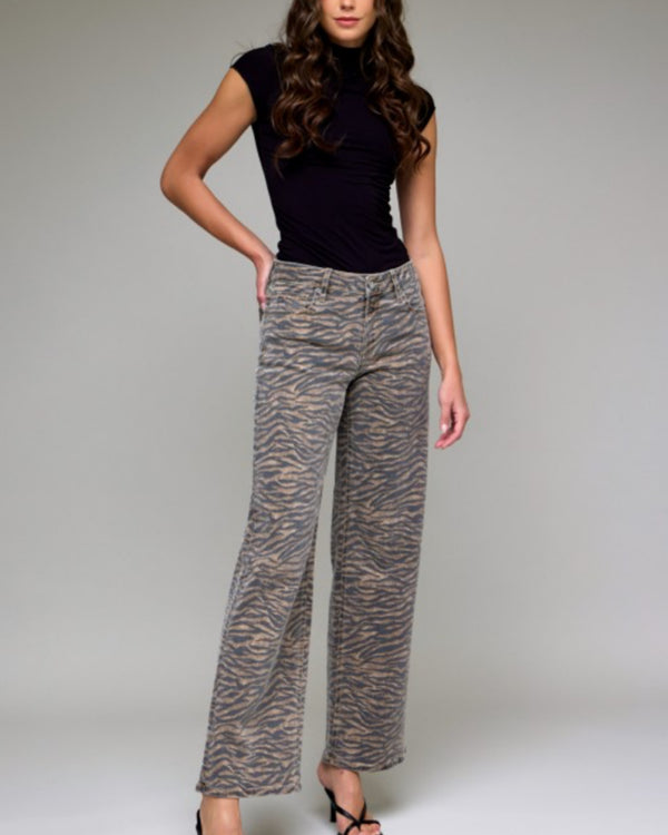 High Rise Dad Jean in Tiger