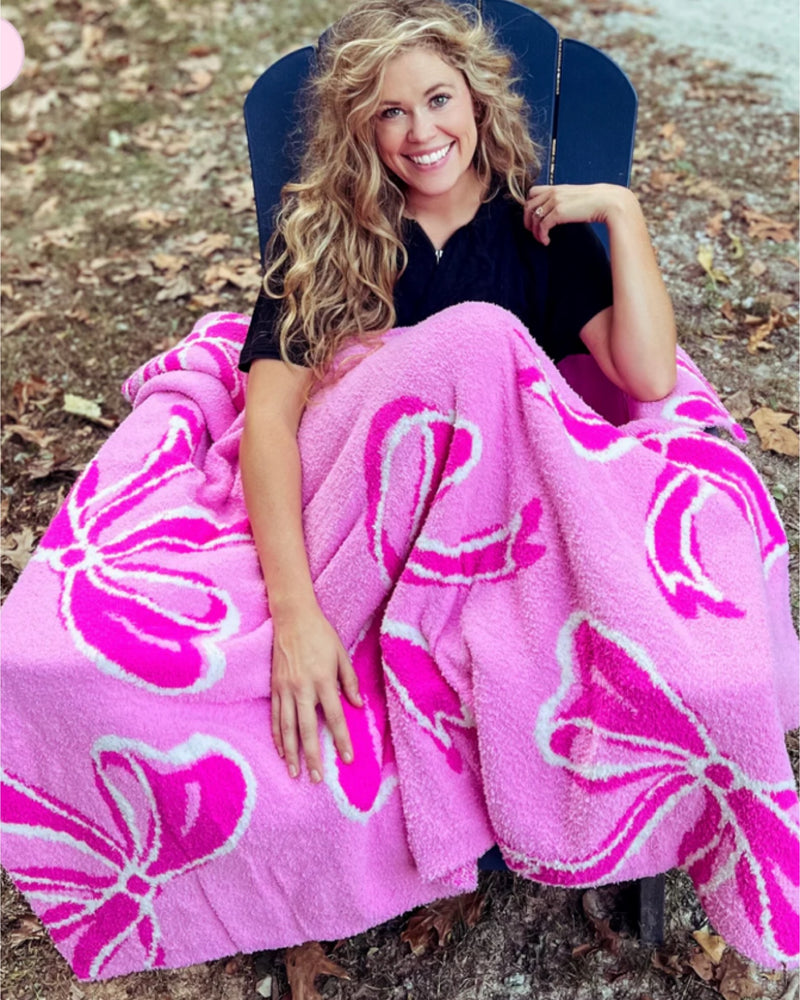 Babe Blanket- Pink Bow