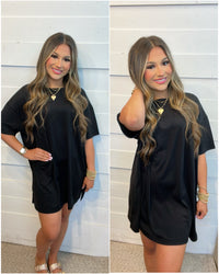 Summer Slub Dress in BLACK