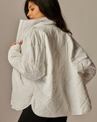 Quilted Pippa Puffer Jacket in WHITE