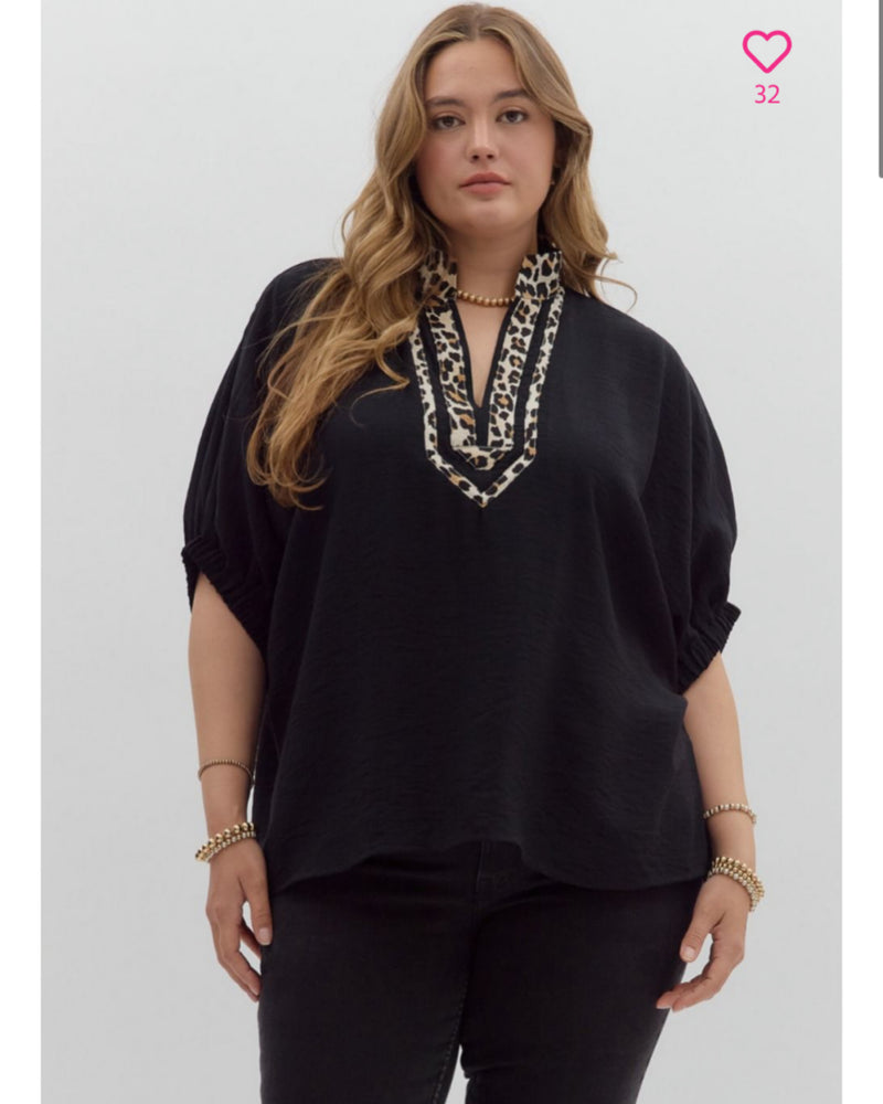 SHOW Impressive Dinner Blouse in Black Plus