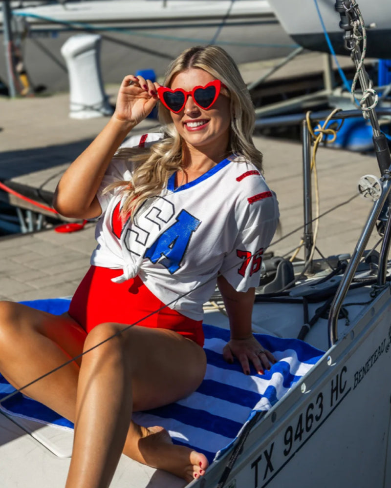 USA Glitter Jersey Top
