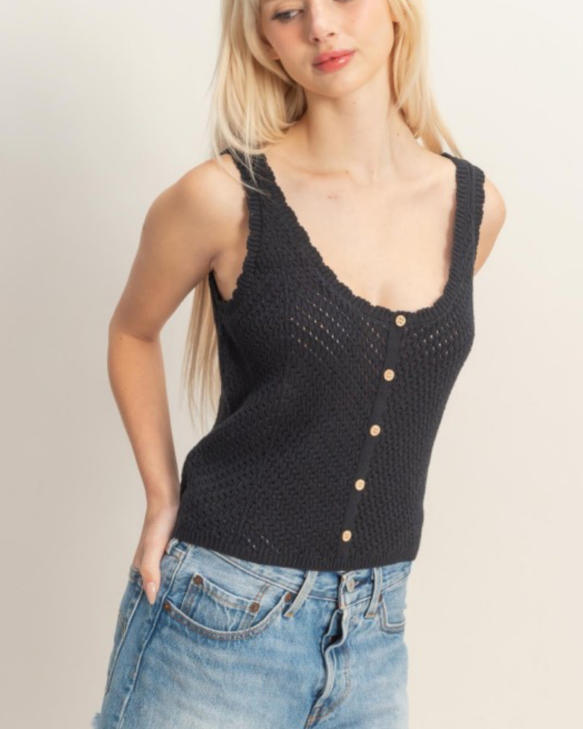 Sweet Escape Open Knit Tank top