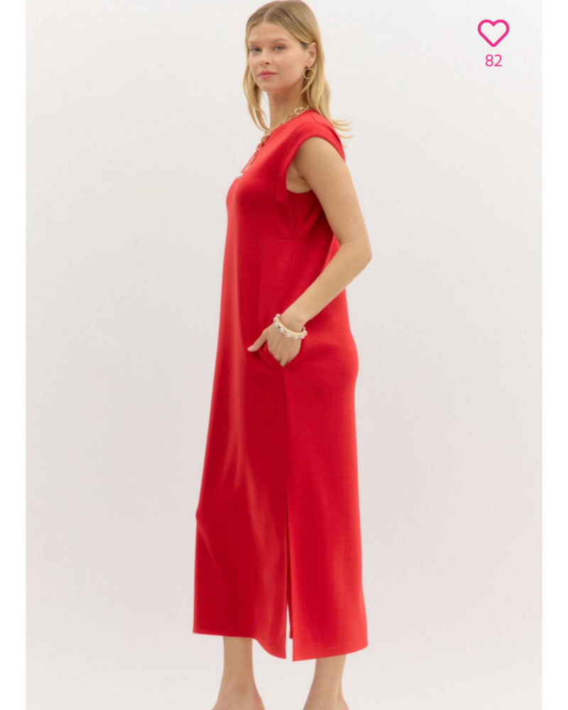 Resort Pass Midi Dress in Red
