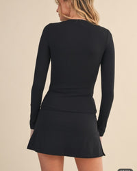 Simple Performance Fitted Long Sleeve in Black