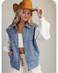 New Country Quilted Denim Jacket